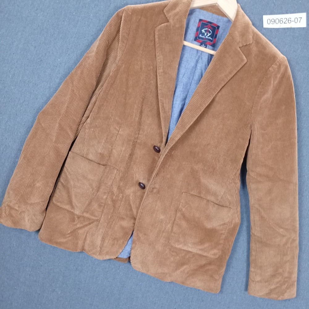 Brooks Brothers Fleece Boys Tan Brown Corduroy Blazer Jacket Size L